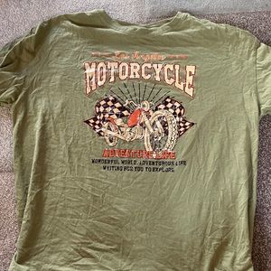 Green motorcycle tee